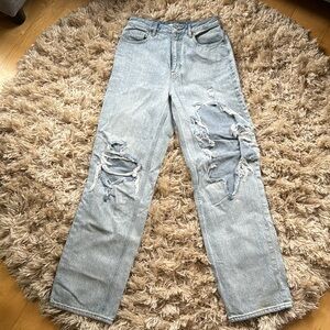 Pacsun 90s boyfriend style woman’s light wash distressed jeans 26